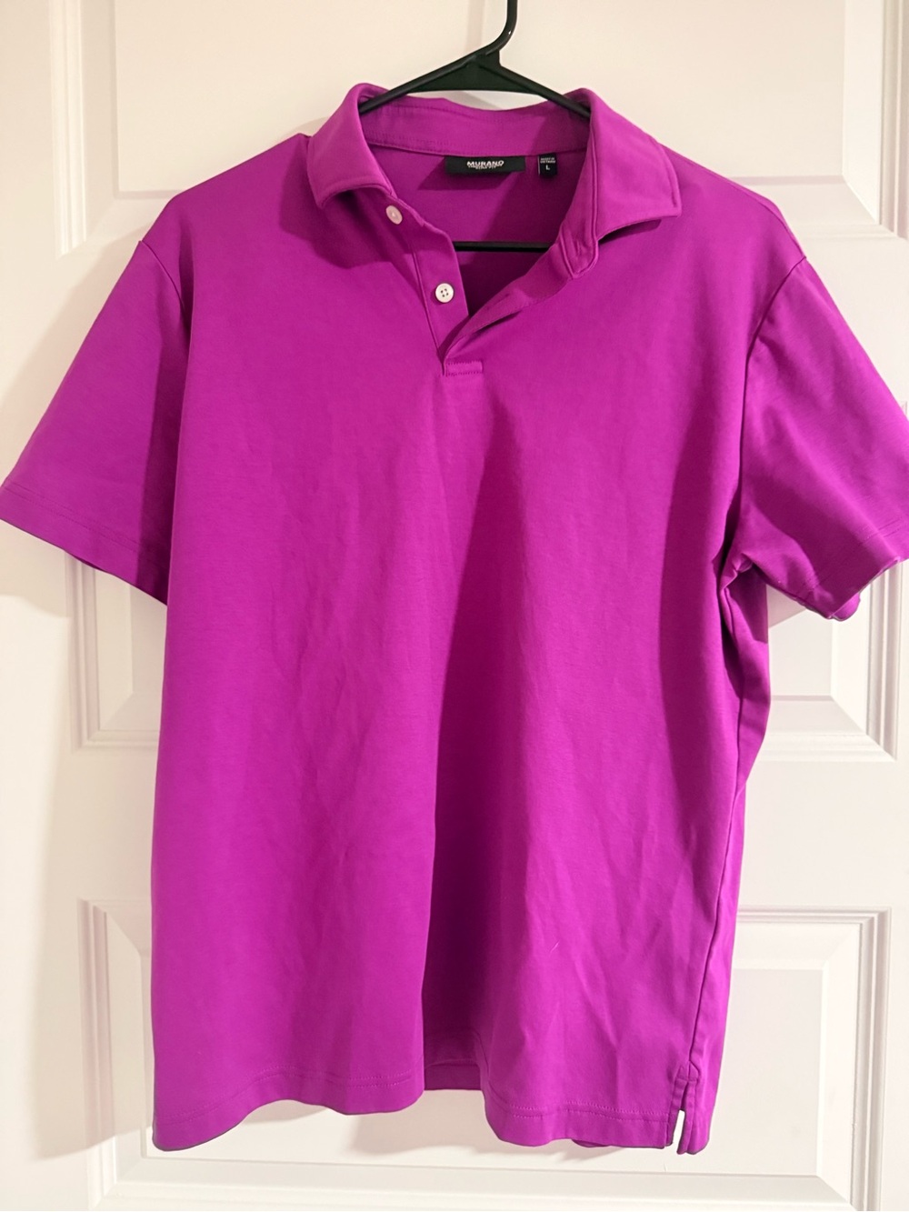 Murano Short-Sleeve Polo in Vibrant Fuchsia